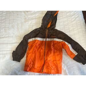 Oshkosh B’Gosh  Brown Orange White Windbreaker Rain Jacket Kids Sz: M